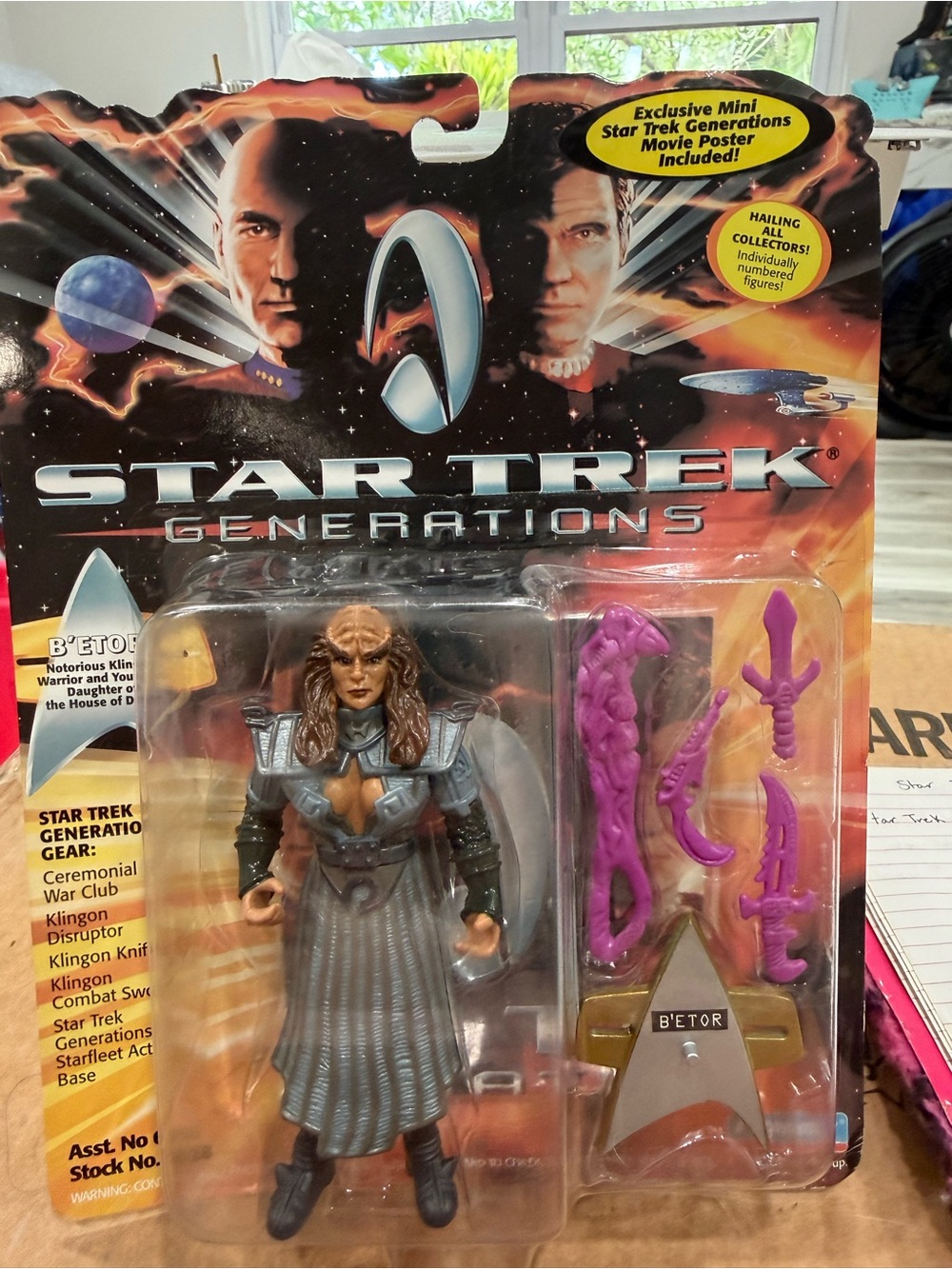 Star Trek Generations B'Etor Action Figure - Klingon Warrior (Gray, Purple)